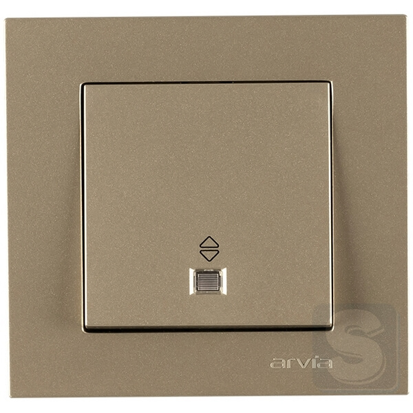 Вимикач одноклавішний ПРОХІДНИЙ з підсвічуванням Arvia Electric KAREN Титан (20 05 2000 210)